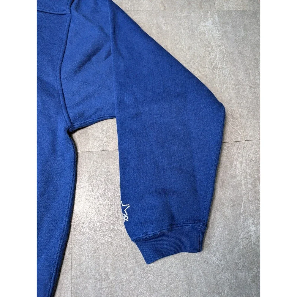 Vintage Starter Embroidered New England Patriots Blue Sweatshirt Medium - Picture 3 of 12